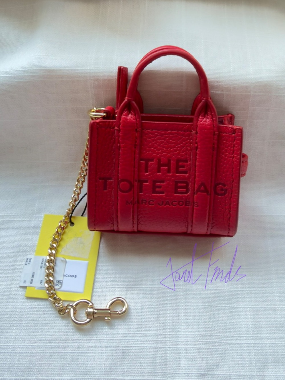 NWT 💋 Marc Jacobs Truly Red The Nano Tote Bag Charm